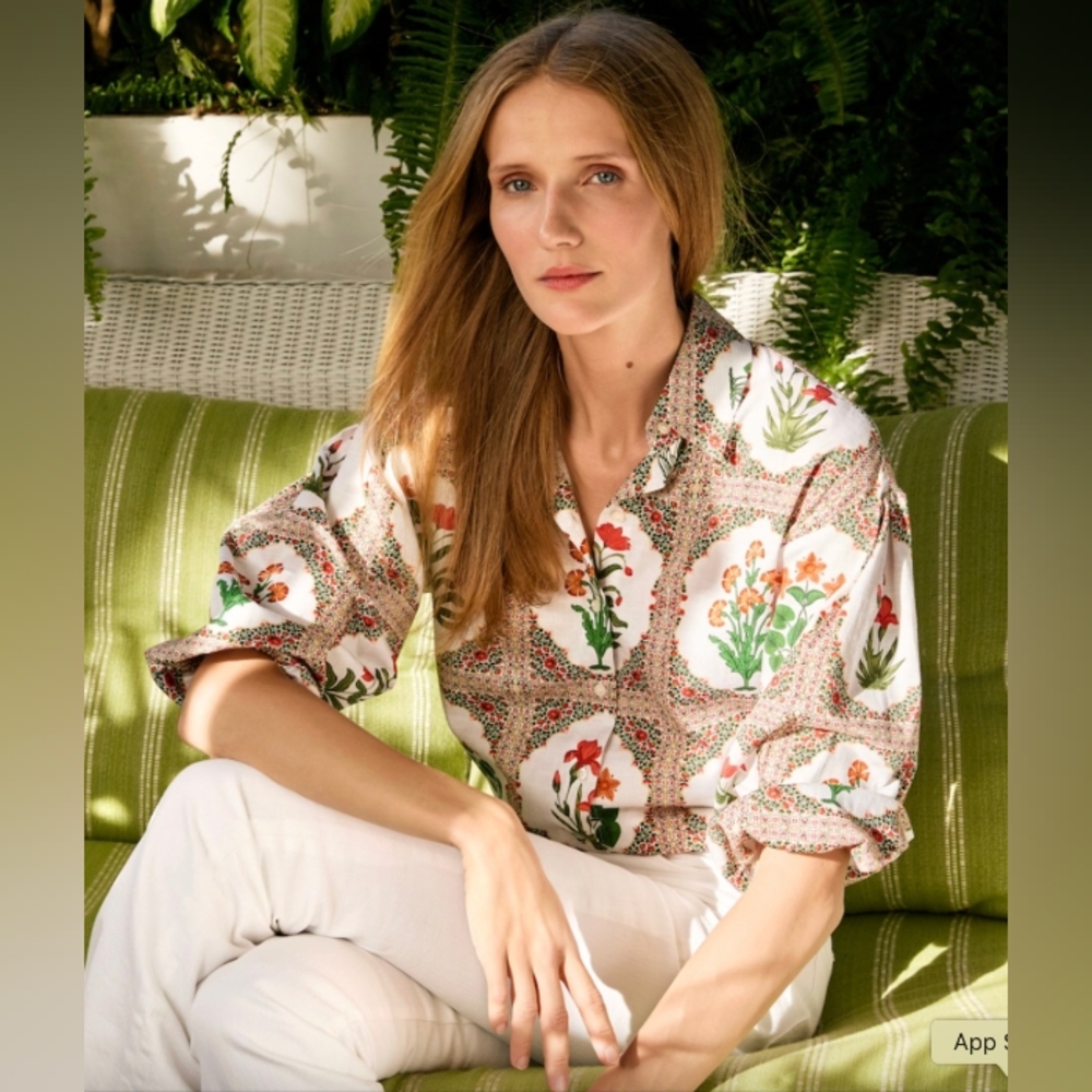 Vilagallo Floral Multicolor Long Sleeve Large Blouse